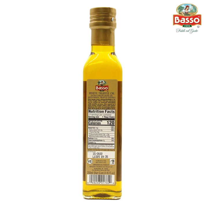 Basso 1904, White Truffle Infused Extra Virgin Olive Oil – 250 ml (8.5 oz.)