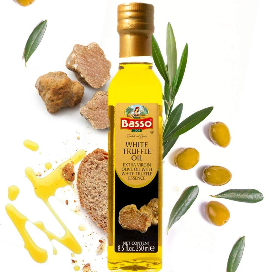 Basso 1904, White Truffle Infused Extra Virgin Olive Oil – 250 ml (8.5 oz.)