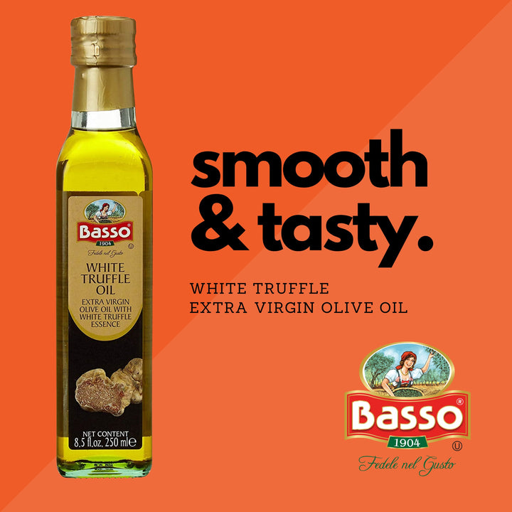 Basso 1904, White Truffle Infused Extra Virgin Olive Oil – 250 ml (8.5 oz.)