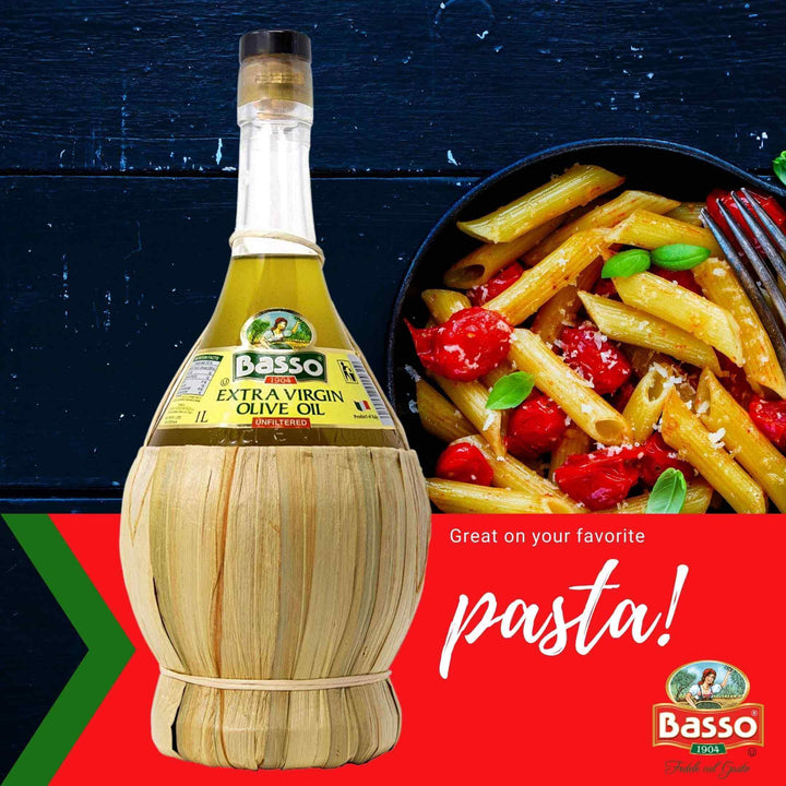 Basso 1904 Unfiltered “First Cold Pressed” Extra Virgin Olive Oil – 1 L (33.8 Fluid oz.)