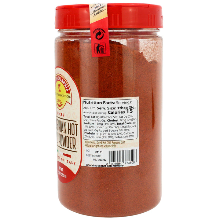 Tutto Calabria Hot Calabrian Chili Powder Shaker, 12.3 oz. (350g)