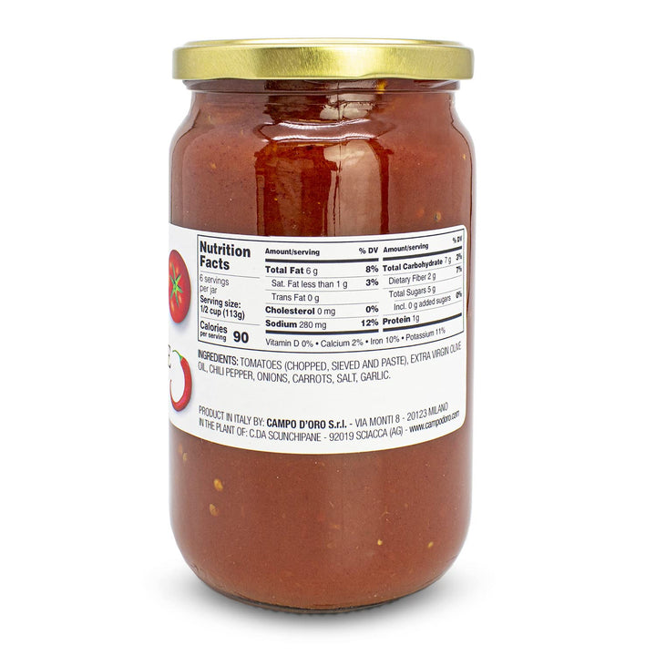 Campo D'Oro, Arrabiatta Tomato Sauce 24 oz.