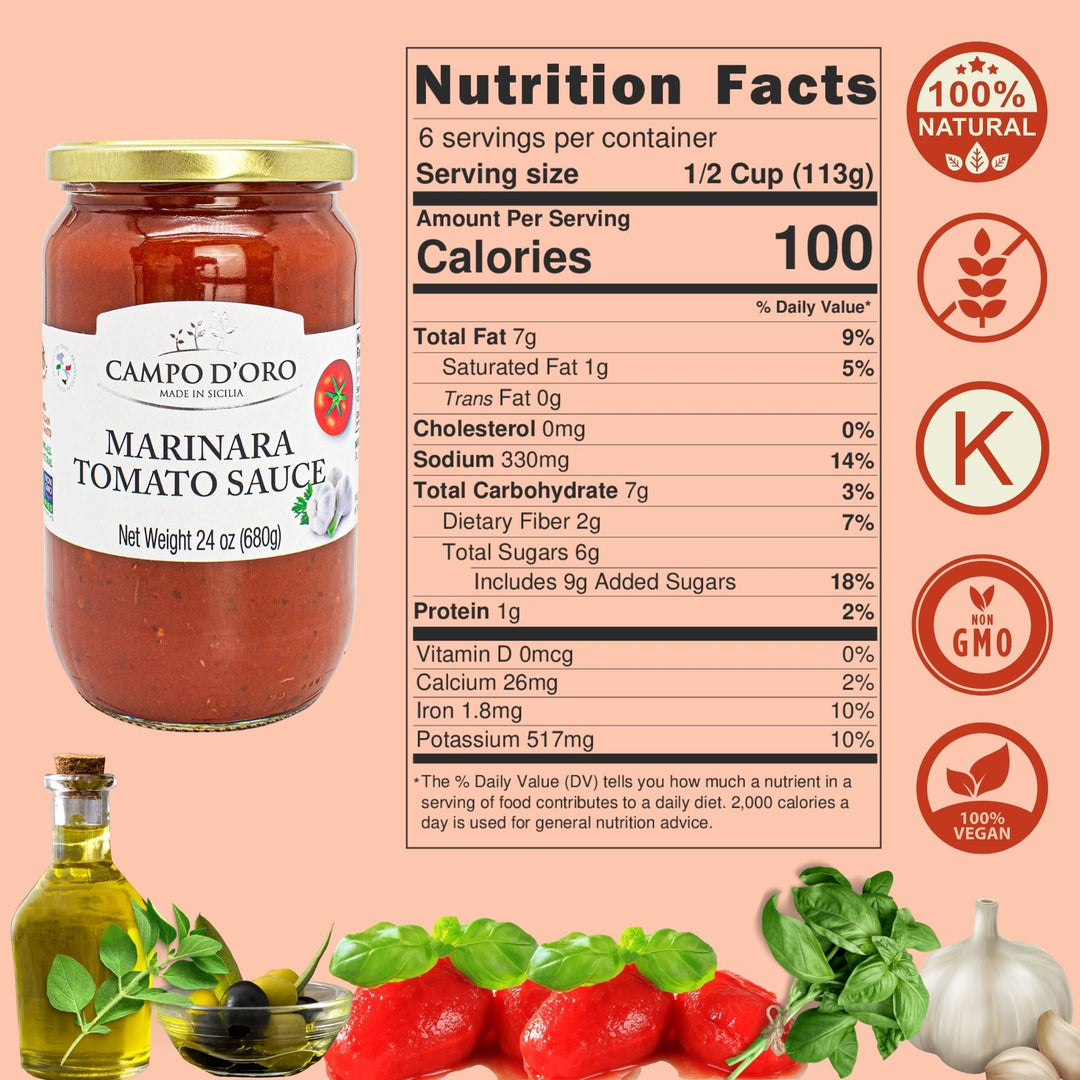 Campo D'Oro, Marinara Tomato Sauce 24 oz.