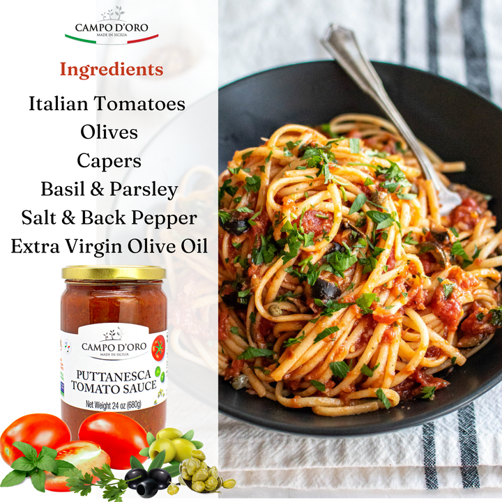 Campo D'Oro, Puttanesca Tomato Sauce, 24 oz.