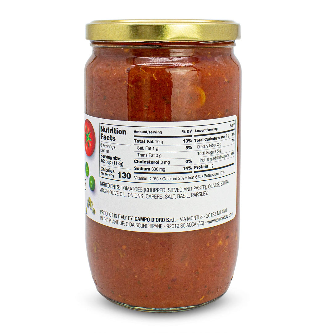 Campo D'Oro, Puttanesca Tomato Sauce, 24 oz.