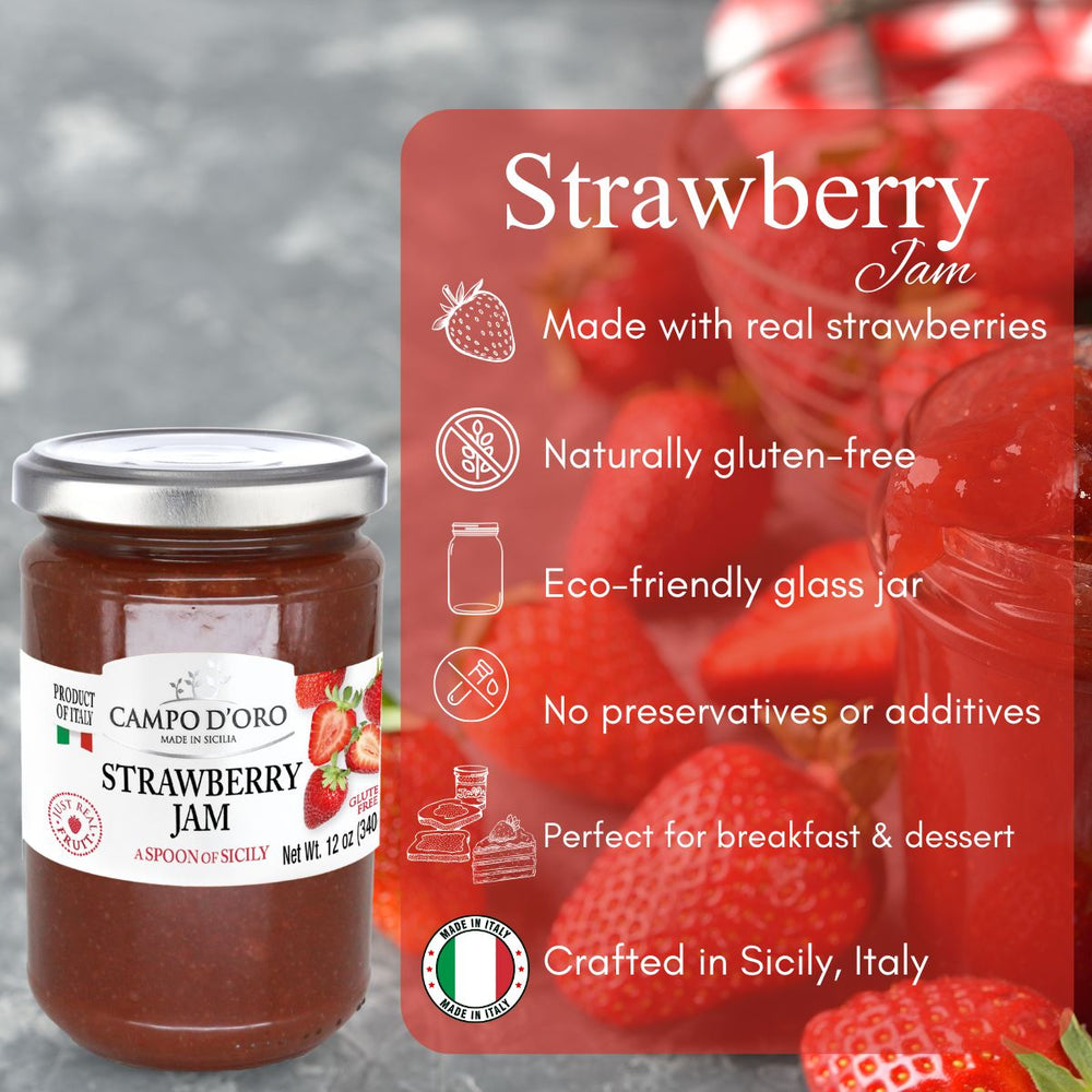 Campo D'Oro, Sicilian Strawberry Jam, 12 oz. (340g)