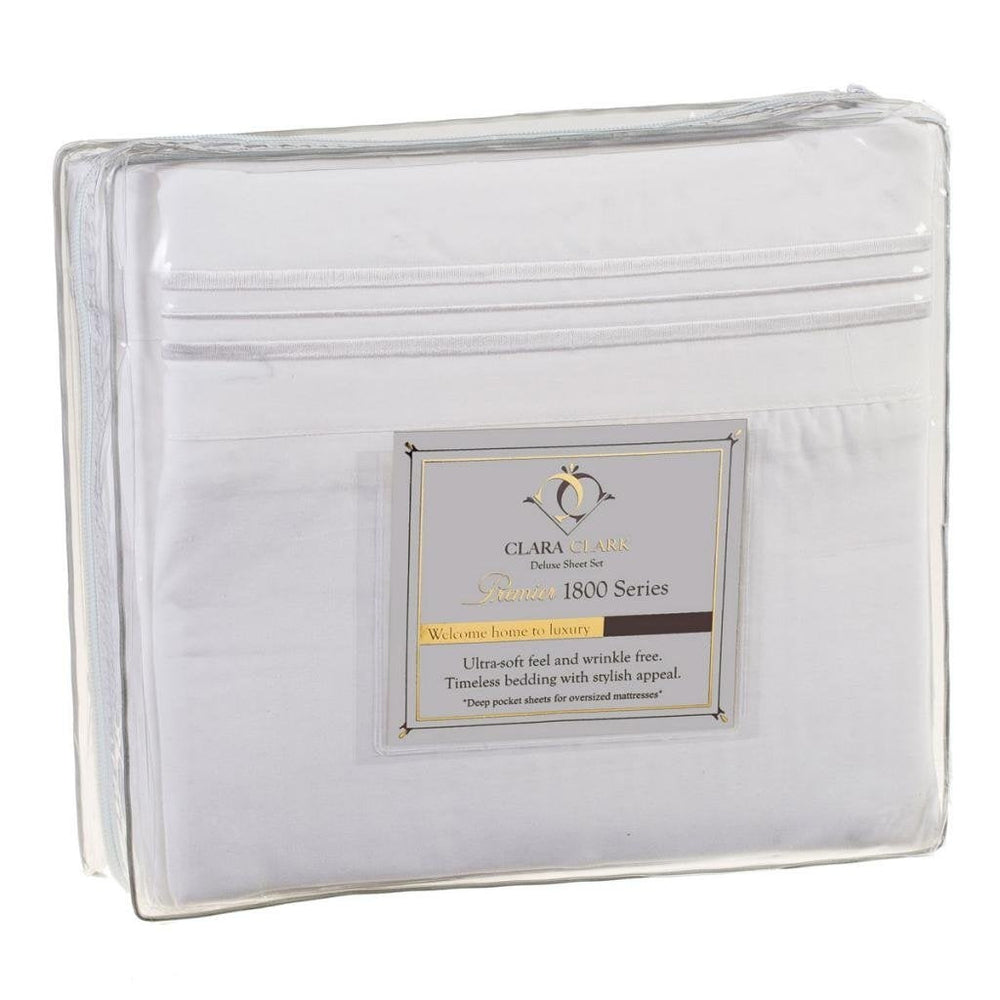King Size 4-piece Silky Soft Microfiber Sheet Set in White