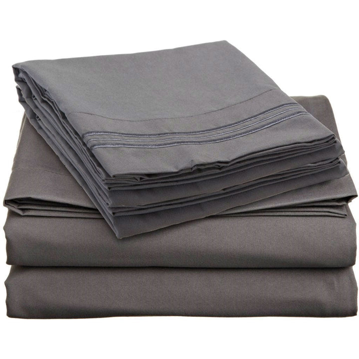 King Size Microfiber Sheet Set in Charcoal Stone Gray