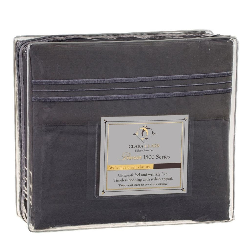 King Size Microfiber Sheet Set in Charcoal Stone Gray