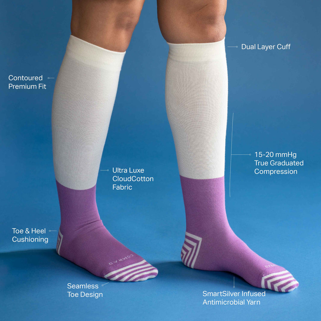 Cloud Cotton Compression Socks – Color Block