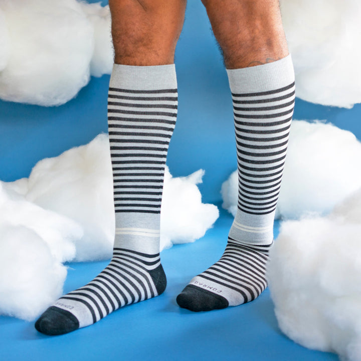 Cloud Cotton Compression Socks - Black/Grey