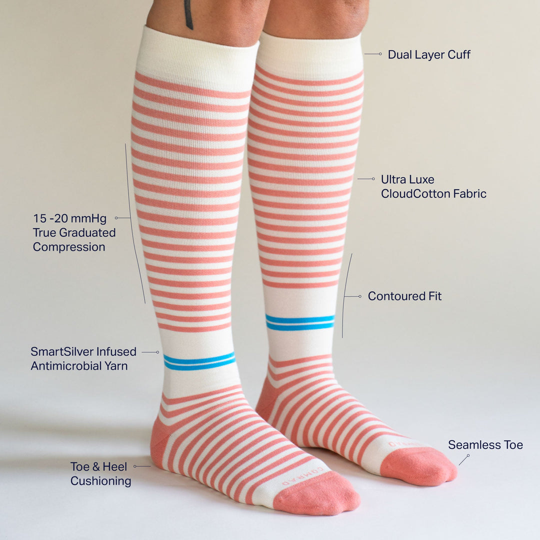 Cloud Cotton Compression Socks - Terracotta