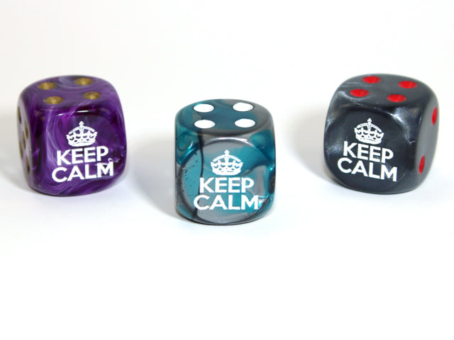 Keep Calm d6 | Custom Engraved Pipped Dice [sold per die]