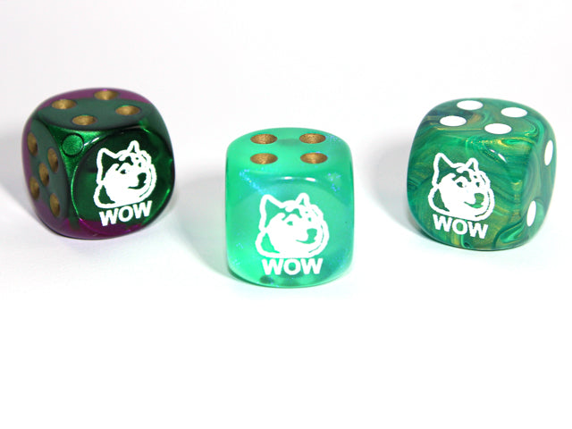 Wow (Doge) d6  Pipped Dice 16mm | Custom D6 Dice (sold per piece)