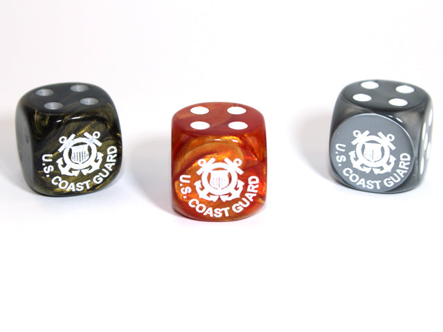 Coast Guard d6 Pipped Dice 16mm | Coast Guard Themed Dice of Random Color (sold per piece)