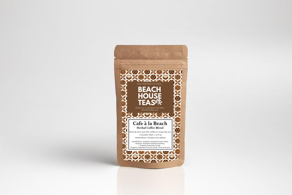 Beach House Teas packaging on a white background.