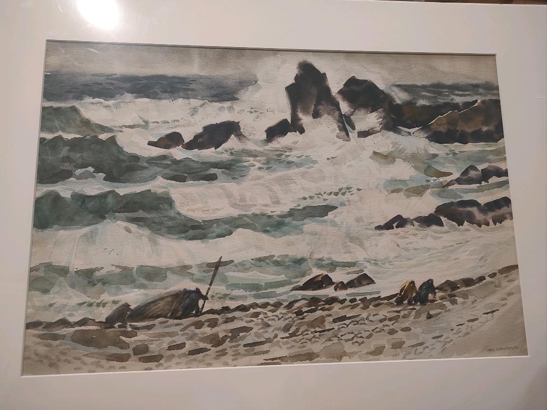 Carl Zimmerman Ocean Watercolor Painting Front Photo