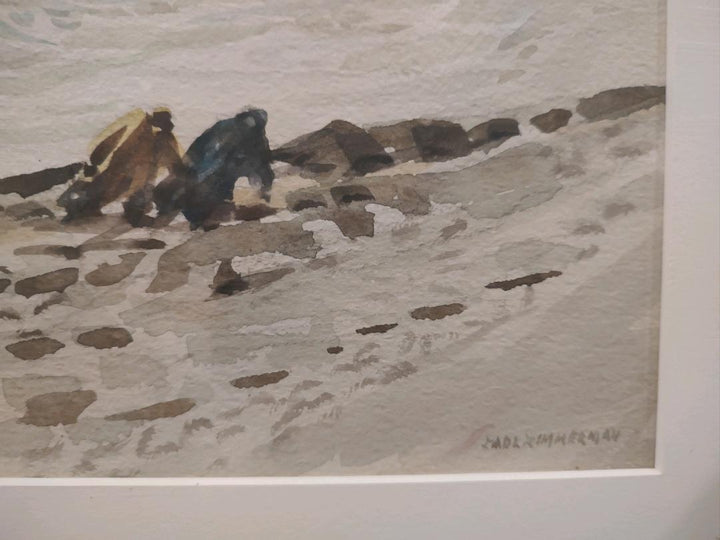 Carl Zimmerman Ocean Watercolor Painting Signature Photo