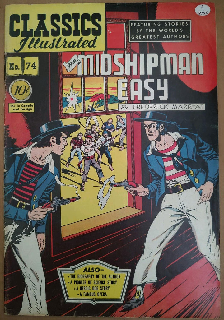 Classics Illustrated Classic Comics #74 Edition #1 Mr. Midshipman Easy Comic Book.