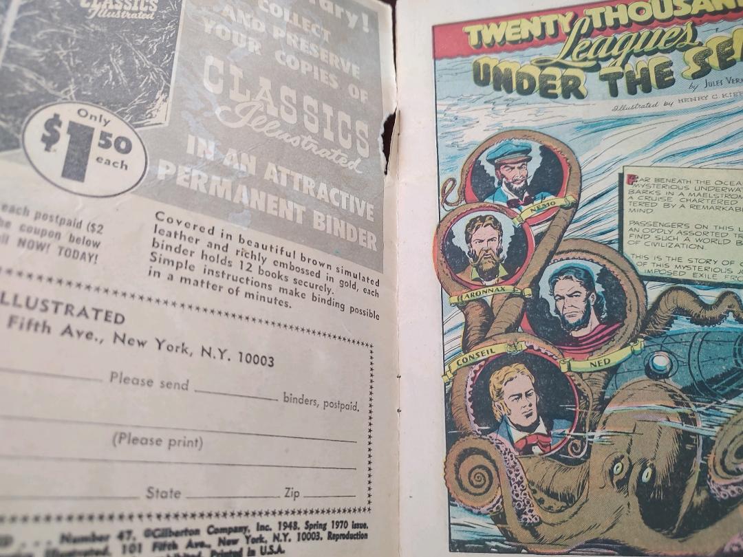Classics Illustrated Classic Comics #47 Edition #17 20,000 Leagues Under the Sea Comic Book Inside Cover