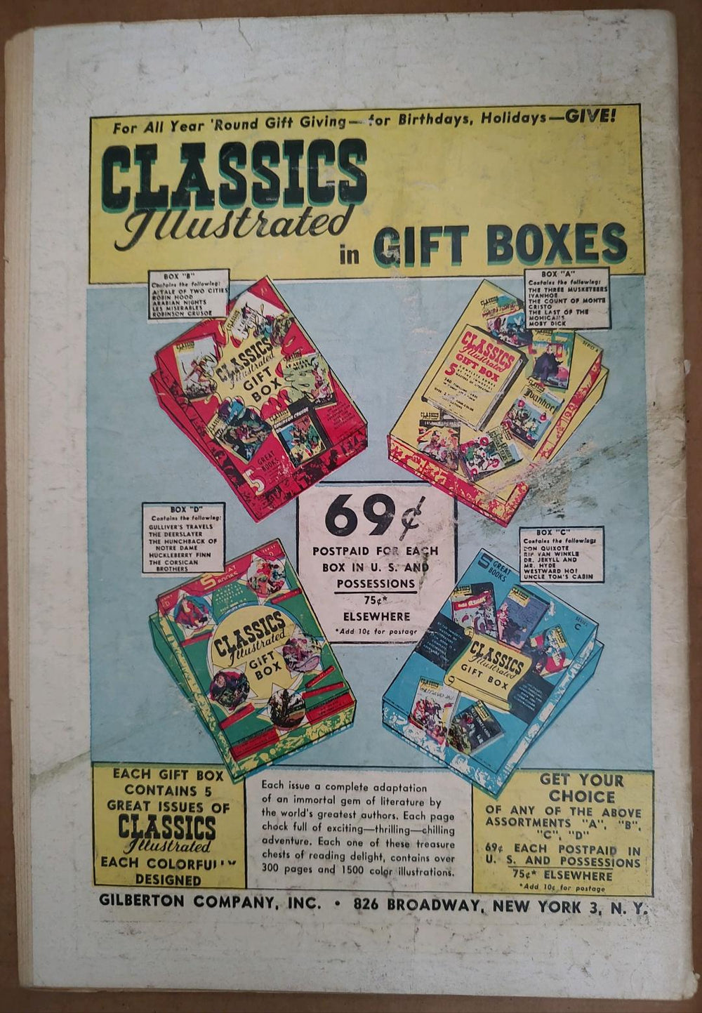 Classics Illustrated Classic Comics #47 Edition #2 20,000 Leagues Under the Sea Comic Book Back Cover