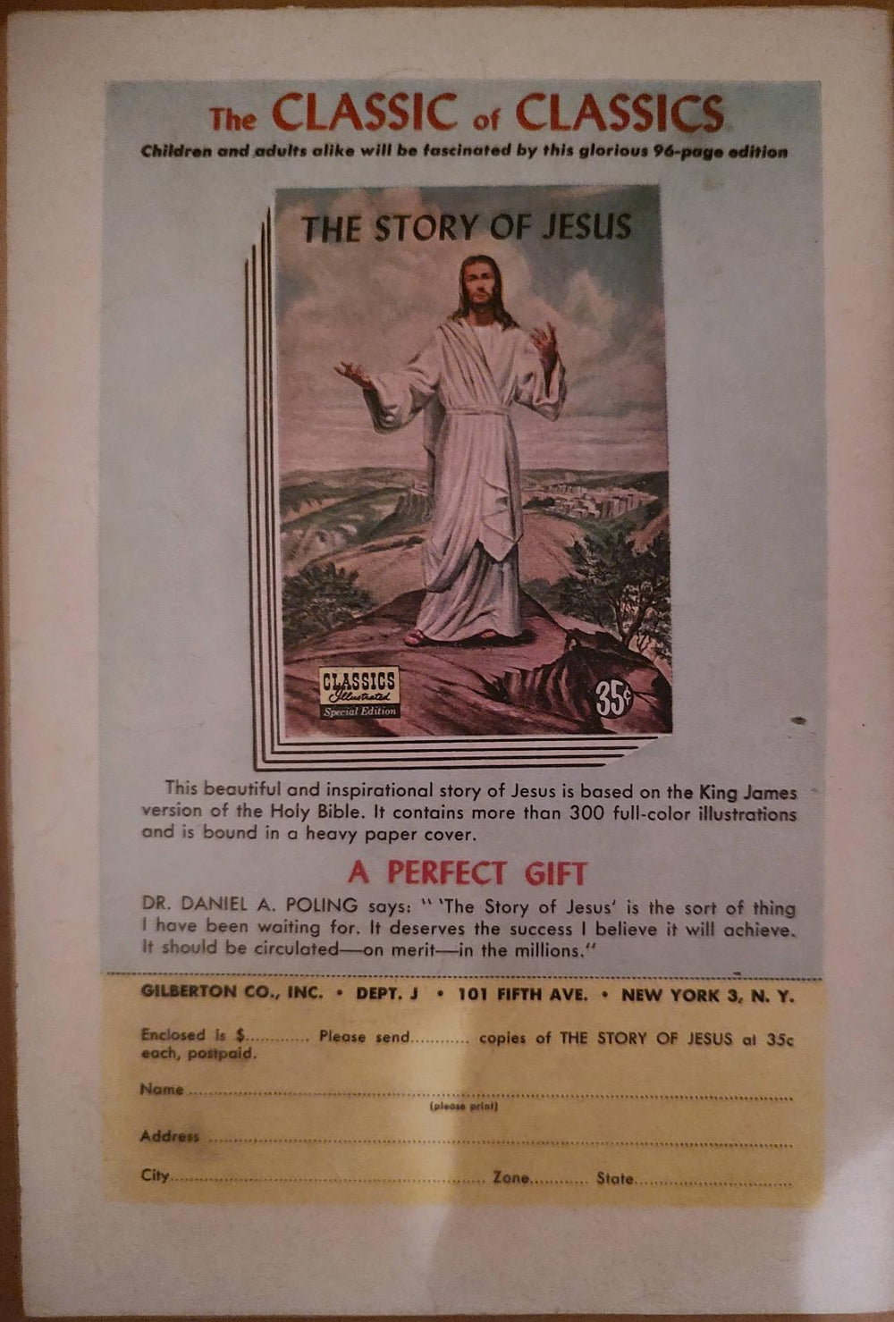 Classics Illustrated Classic Comics #50 The Adventures of Tom Sawyer Comic Book Back Cover