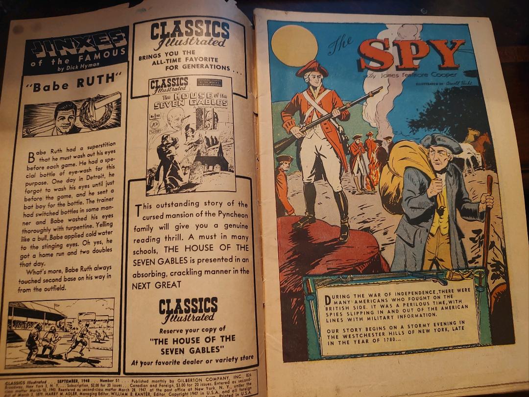 Classics Illustrated Classic Comics #51 Edition #1 The Spy Comic Book Inside Cover