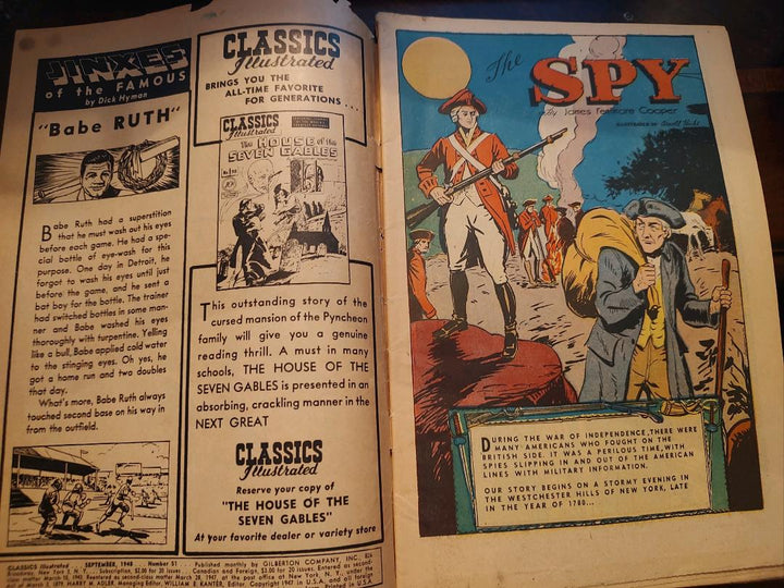 Classics Illustrated Classic Comics #51 Edition #1 The Spy Comic Book Inside Cover