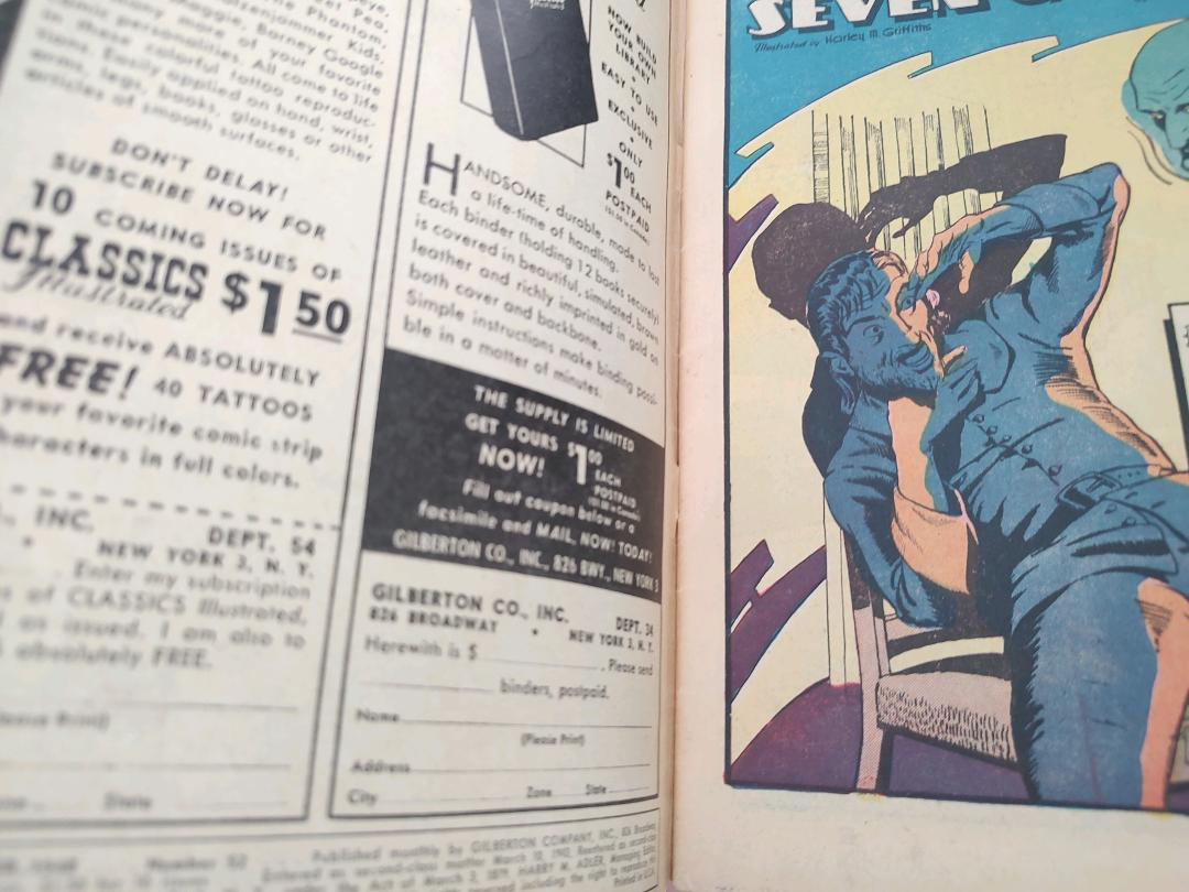 Classics Illustrated Classic Comics #52 Edition #2 The House of the Seven Gables Comic Book Inside Cover