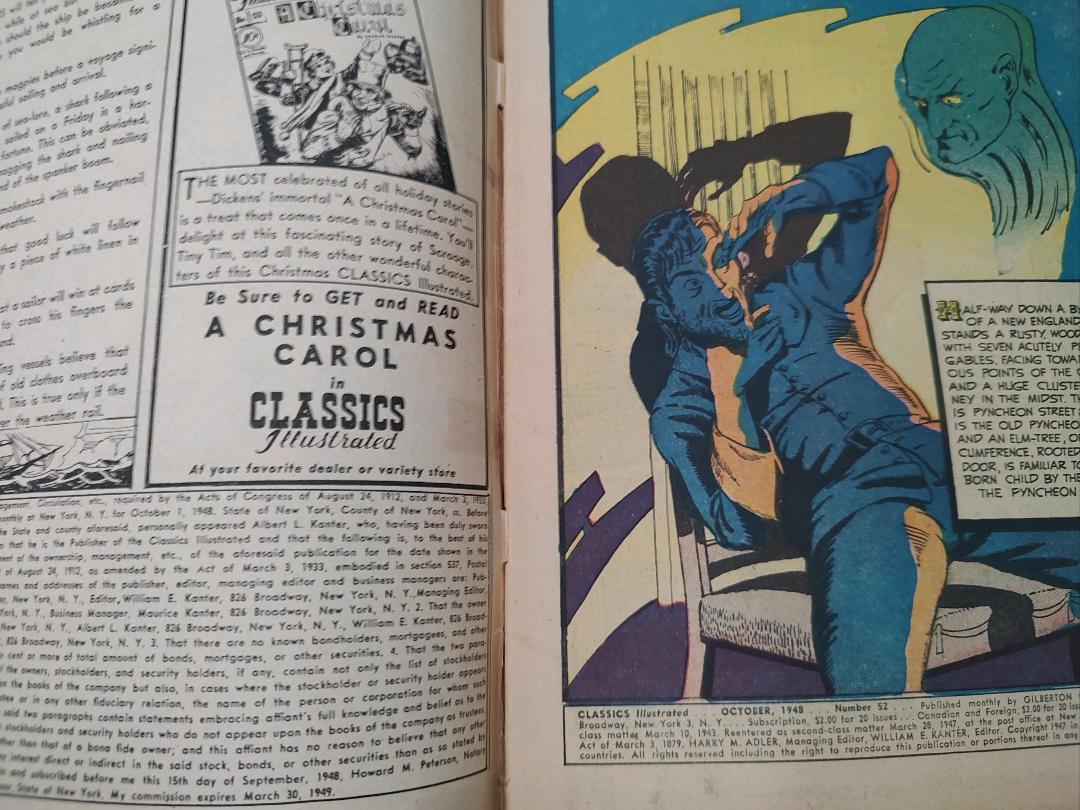Classics Illustrated Classic Comics #52 The House of the Seven Gables Edition #1 Comic Book Inside Cover