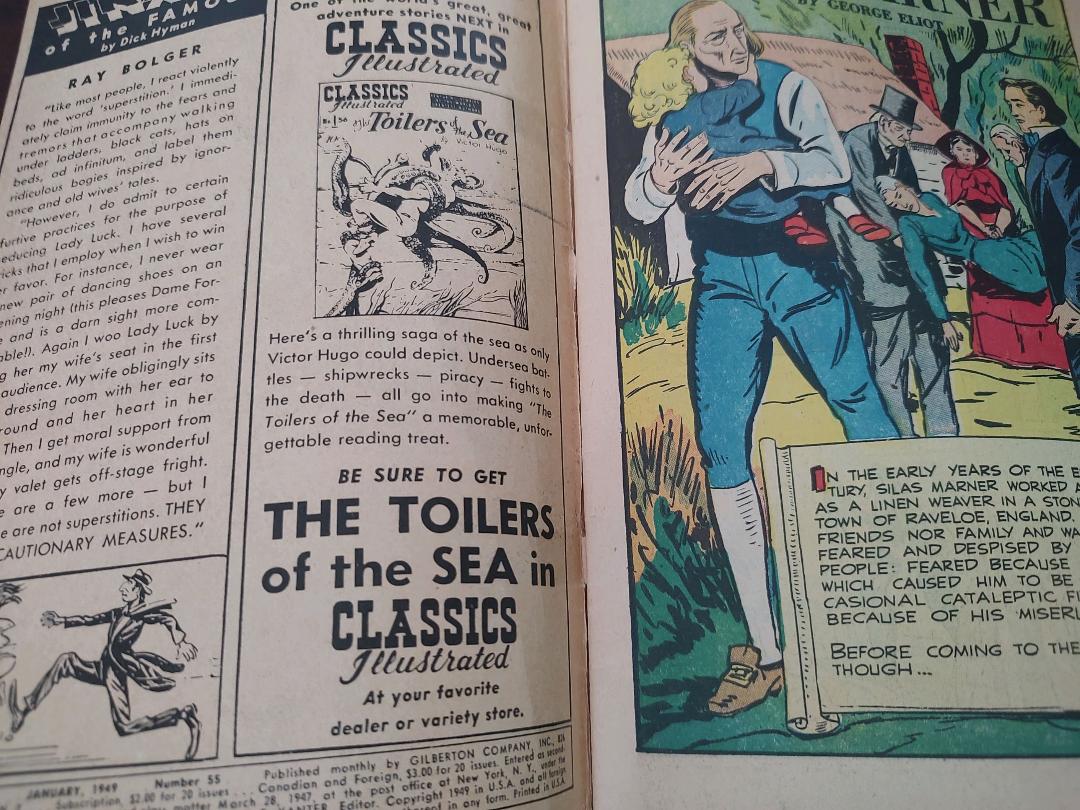Classics Illustrated Classic Comics #55 Silas Mariner Edition #1 Comic Book Inside Cover
