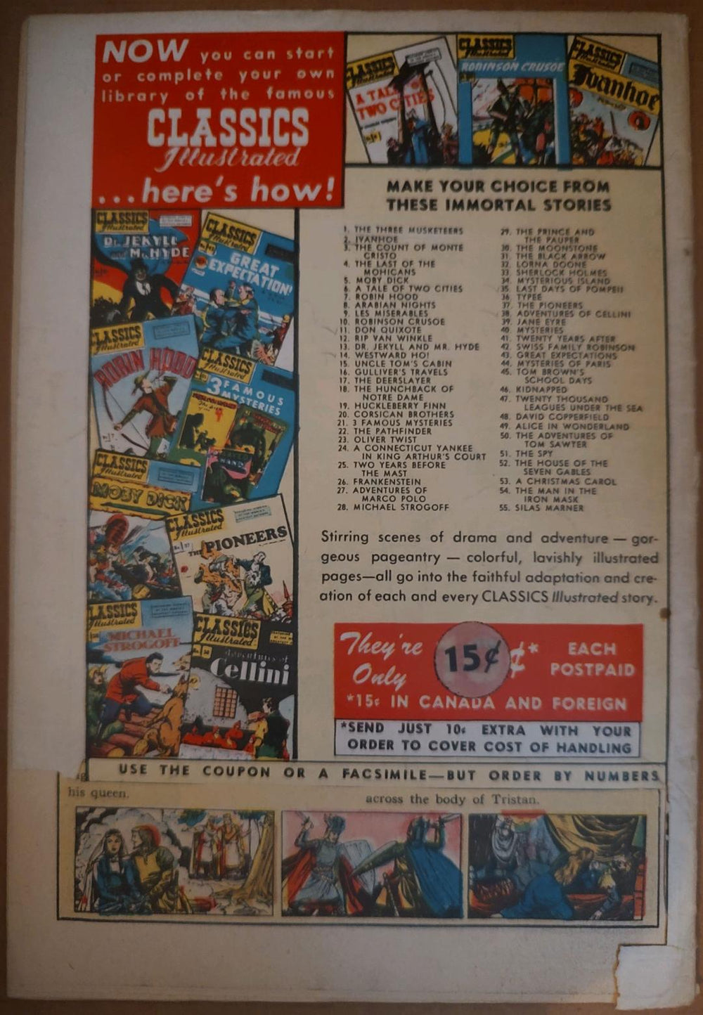 Classics Illustrated Classic Comics #56 The Toilers of the Sea Edition #1 Comic Book Back Cover