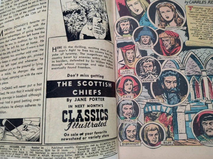 Classics Illustrated Classic Comics #66 The Cloister and the Hearth Edition #1 10 Cent Cover Comic Book Inside Cover