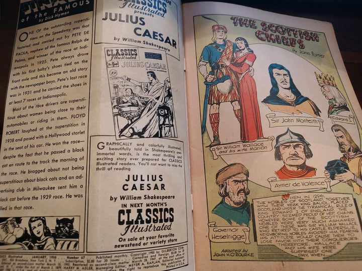 Classics Illustrated Classic Comics #67 Edition #1 The Scottish Chiefs Comic Book Inside Cover