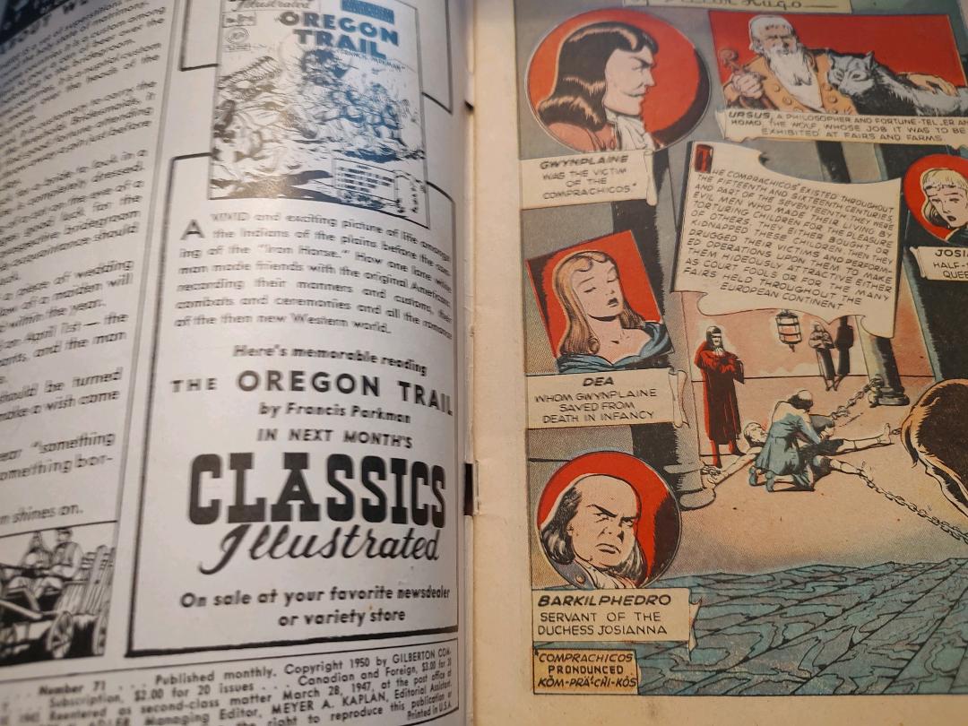 Classics Illustrated Classic Comics #71 Edition #1 The Man Who Laughs Comic Book
