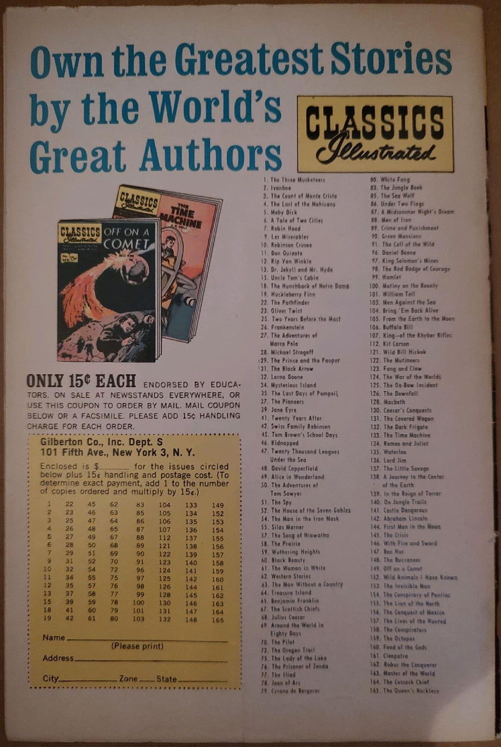 Classics Illustrated Classic Comics #71 Edition #2 The Man Who Laughs Comic Book Back Cover