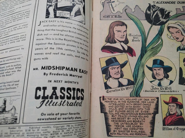 Classics Illustrated Classic Comics #73 Edition #1 The Black Tulip Comic Book Inside Cover