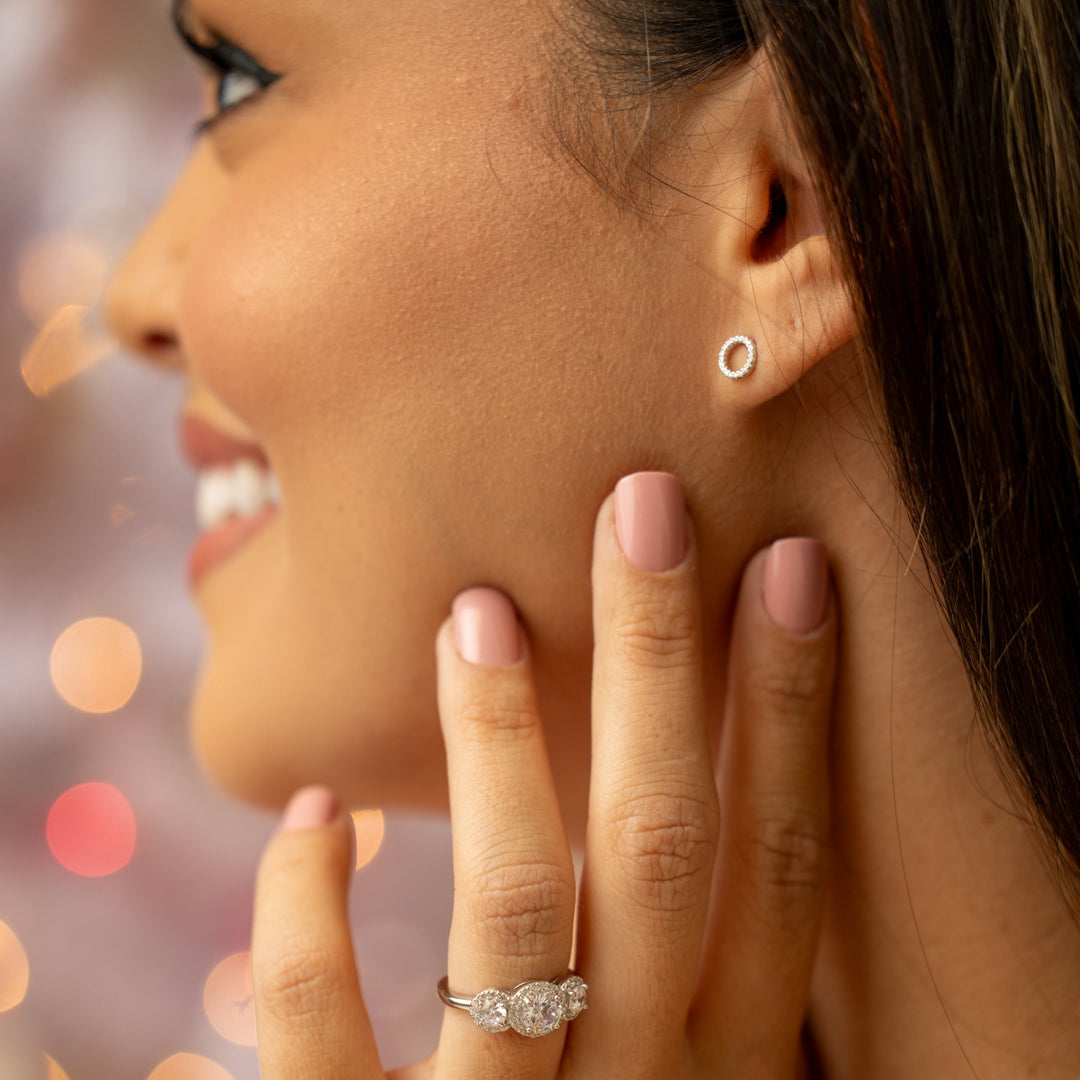 Eternity Stud Earrings in Silver - Infinite Sparkle!