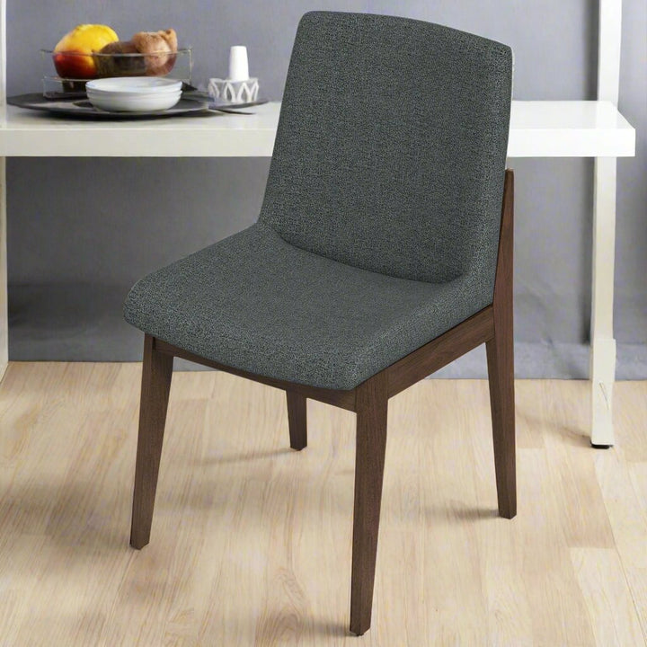 Crystal Dark Grey Fabric Dining Chair (Set Of 2) Zoomed