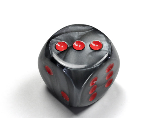 Velvet® 30mm w/pips Black/red d6 Dice (sold per die)