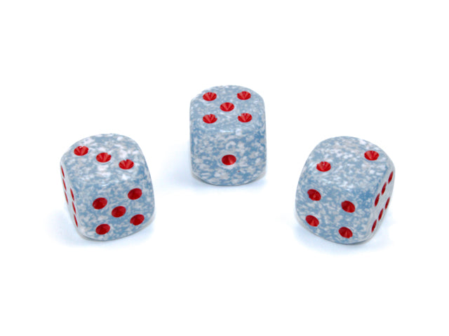 Air Speckled Grey & White w/Red Pips Chessex | White/Grey/Red (sold per die)