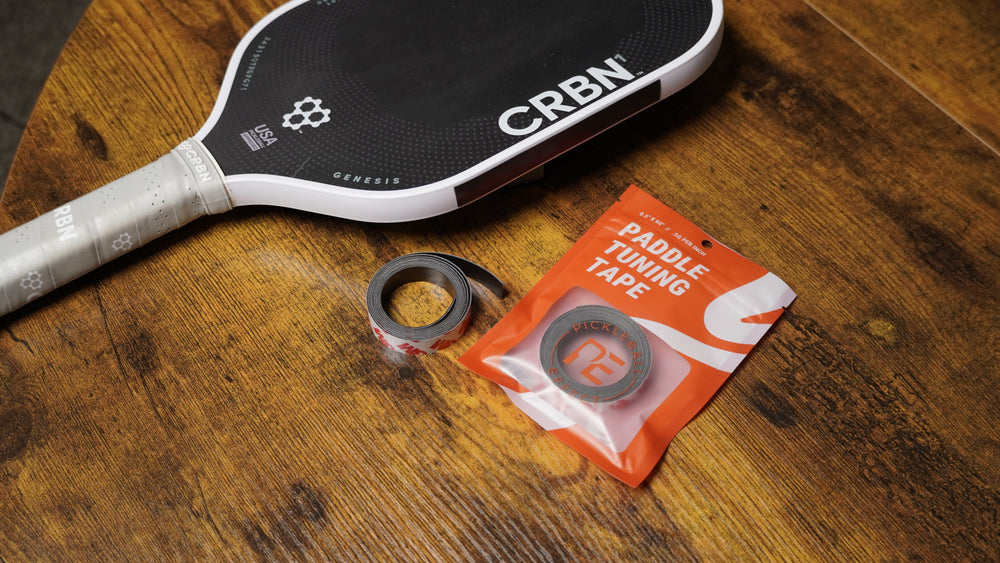Pickleball Paddle Tuning Tape on Table.