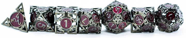 Black w/Dark Maroon Deadly Arrow Dice | 7-Dice RPG Set High Visibility