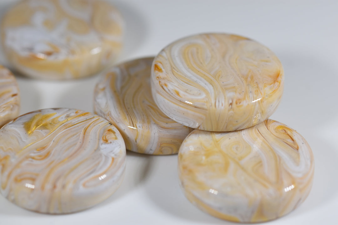 Backgammon Medium Checker Marble Ivory (28mm x8mm)