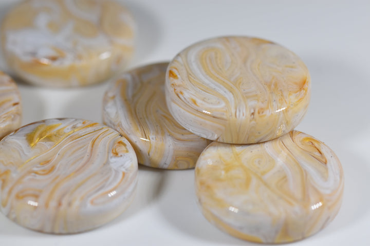 Backgammon Medium Checker Marble Ivory (28mm x8mm)