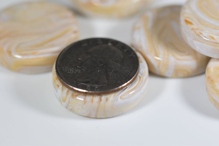 Backgammon Medium Checker Marble Ivory (28mm x8mm)