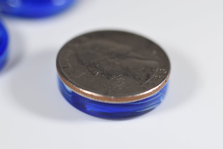 Backgammon Small Checker Vortex Blue (24mm x 6.5mm)
