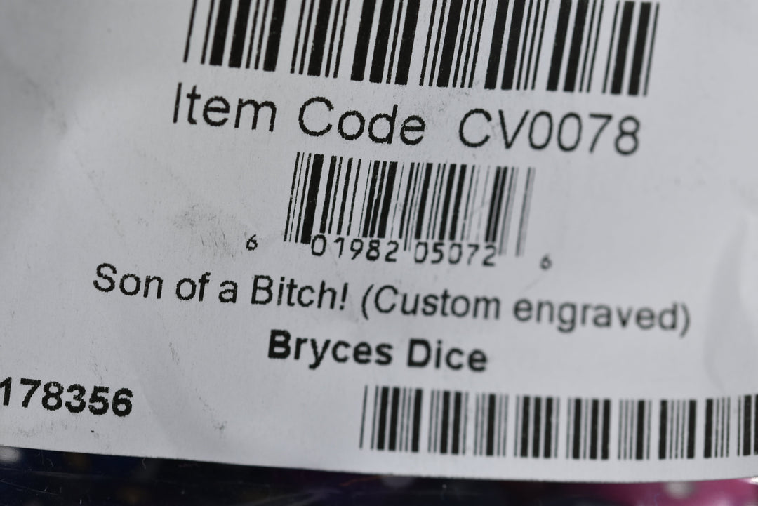 Son of a B!@#$ d6 (Custom engraved) Pipped Dice