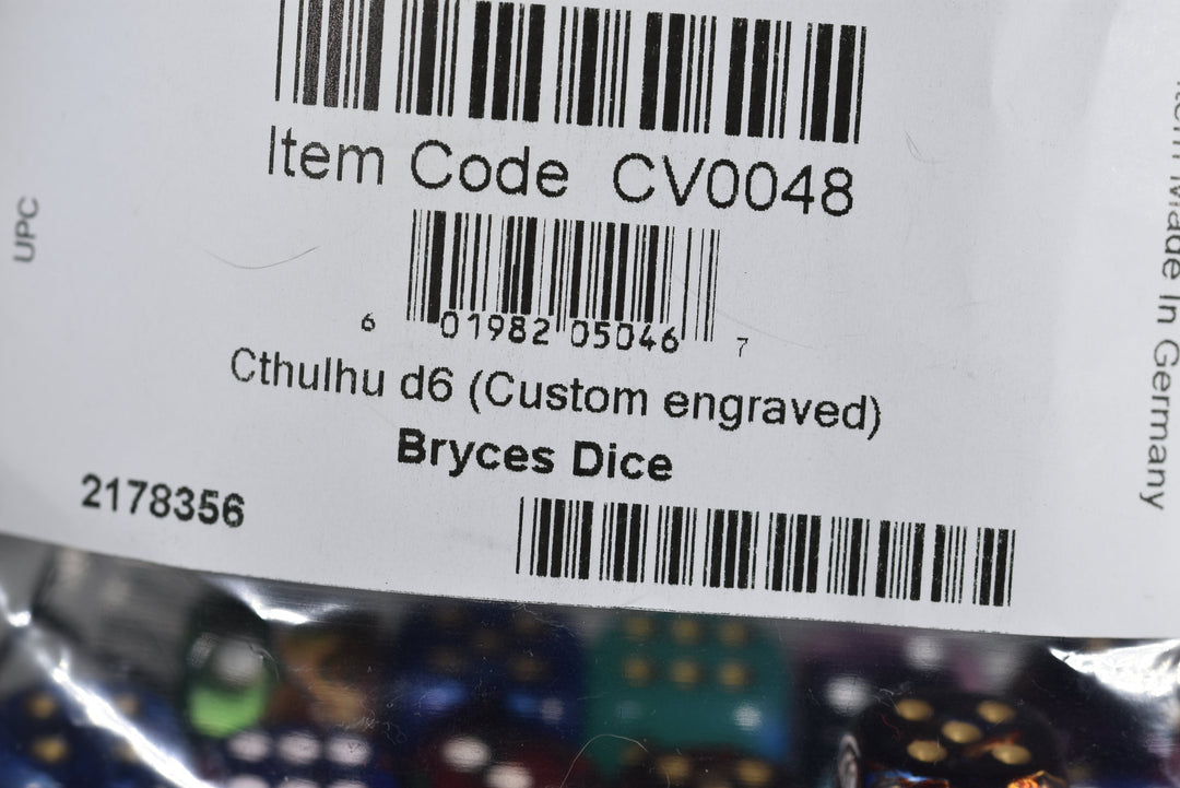 Cthulhu d6 Pipped Dice | Custom Dice Featuring Cthulhu on the '1' (sold per piece)