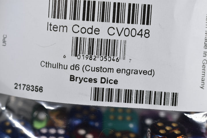 Cthulhu d6 Pipped Dice | Custom Dice Featuring Cthulhu on the '1' (sold per piece)